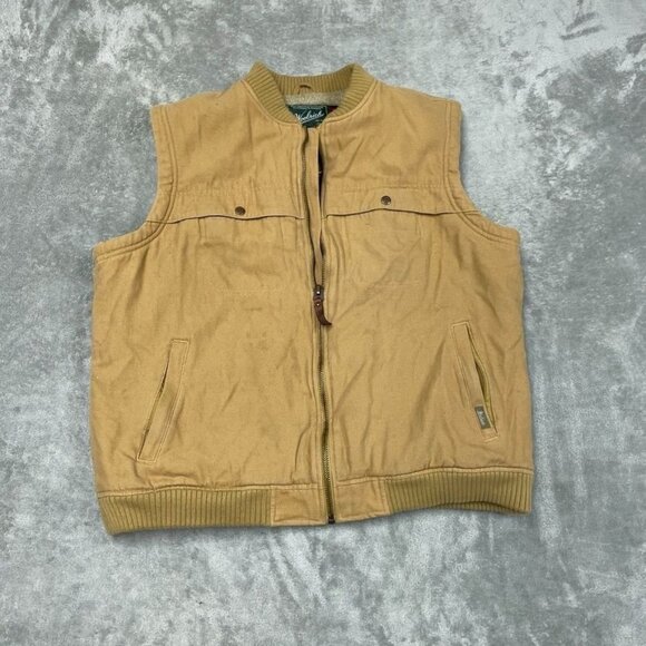 Woolrich Mens Sherpa Lined Canvas Vest XL Wheat Color Outdoor Workwear s013 - Picture 1 of 10